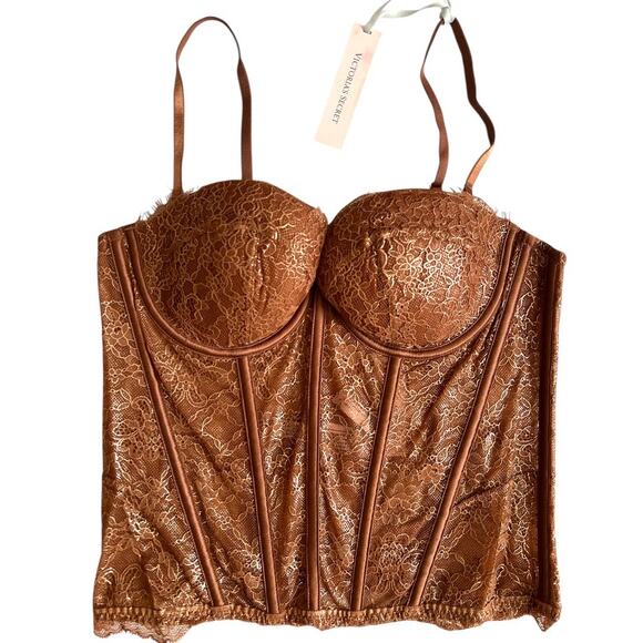 Victorias' Secret Very Sexy Floral Lace Corset Top, M/36A - Picture 1 of 8